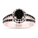 Black Diamond Unique Halo Engagement Ring 14k White Gold or Rose or Yellow Gold 1.86 Carat Certified Handmade