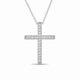 Platinum Diamond Cross Pendant Necklace 0.25 Carat Handmade Certified