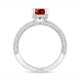 Platinum Red Diamond Hidden Halo Engagement Ring Unique 1.71 Carat Certified Handmade