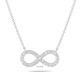 Infinity Diamond Pendant Necklace 14k White Gold, Rose Gold Or Yellow Gold 0.47 Carat Handmade Certified