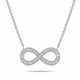 Infinity Diamond Pendant Necklace 14k White Gold, Rose Gold Or Yellow Gold 0.47 Carat Handmade Certified