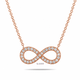 Infinity Diamond Pendant Necklace 14k White Gold, Rose Gold Or Yellow Gold 0.47 Carat Handmade Certified