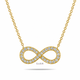 Infinity Diamond Pendant Necklace 14k White Gold, Rose Gold Or Yellow Gold 0.47 Carat Handmade Certified