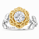 Nature Inspired Diamond Floral Engagement Ring Unique Rose Flower Anniversary Ring 1.01 Carat GIA Certified Handmade 14K Yellow or Rose Gold 