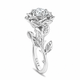1.01 Carat Lab Grown Diamond Solitaire Rose Flower Engagement Ring, Floral Unique Anniversary Ring, IGI Certified 14K White Gold, Rose Gold Or Yellow Gold Handmade