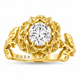 1.01 Carat Lab Grown Diamond Solitaire Rose Flower Engagement Ring, Floral Unique Anniversary Ring, IGI Certified 14K White Gold, Rose Gold Or Yellow Gold Handmade