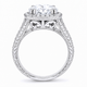 Unique Lab Grown Diamond Halo Engagement Ring 3.30 Carat IGI Certified 14K White Gold Hand Engraved Handmade