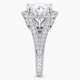 Platinum Lab Grown Diamond Halo Engagement Ring 3.30 Carat IGI Certified Hand Engraved Unique Handmade