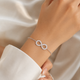 Infinity Diamond Bracelet 14K White Gold, Rose Gold Or Yellow Gold 0.47 Carat Handmade Certified