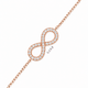 Infinity Diamond Bracelet 14K White Gold, Rose Gold Or Yellow Gold 0.47 Carat Handmade Certified
