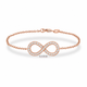 Infinity Diamond Bracelet 14K White Gold, Rose Gold Or Yellow Gold 0.47 Carat Handmade Certified
