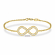 Infinity Diamond Bracelet 14K White Gold, Rose Gold Or Yellow Gold 0.47 Carat Handmade Certified