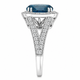 3 Carat VS2 Blue Diamond Engagement Ring Platinum Certified Handmade Unique