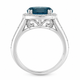 3 Carat VS2 Blue Diamond Engagement Ring Platinum Certified Handmade Unique