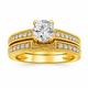 1.31 Carat Lab Grown Diamond Engagement Ring And Wedding Band Sets 14K White Gold Or Yellow Gold IGI Certified Vintage Style Engraved Unique Handmade