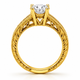 1.31 Carat Lab Grown Diamond Engagement Ring And Wedding Band Sets 14K White Gold Or Yellow Gold IGI Certified Vintage Style Engraved Unique Handmade