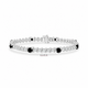 5.58 Carat Black and White Diamond Tennis Bracelet 14K White Gold Unique Martini Style Handmade Certified