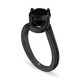 2 Carat Black Diamond Twisted Crown Engagement Ring 14K Black Gold Vintage Style Unique Certified Handmade