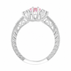 Marquise Lab Grown Vivid Pink Diamond Engagement Ring and Wedding Band Set 1.57 Carat 14k White Gold Unique IGI Certified Handmade 