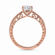 1.13 Carat Lab Grown Diamond Engagement Ring IGI Certified  Unique Vintage Filigree 14K White Gold Yellow Gold Rose Gold Handmade