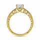 1.13 Carat Lab Grown Diamond Engagement Ring IGI Certified  Unique Vintage Filigree 14K White Gold Yellow Gold Rose Gold Handmade