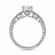 1.13 Carat IGI Certified Lab Grown Diamond Vintage Filigree Engagement Ring Platinum Handmade Unique