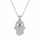 0.37 Carat Hamsa Diamond Pendant Necklace 14K White Gold Handmade 0.37 Carat Hamsa Diamond Pendant Necklace 14K White Gold Handmade