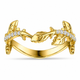 Diamond Leaf Wedding Band 0.14 Carat Nature Inspired Anniversary Ring Certified 14K White Gold Yellow Gold Rose Gold