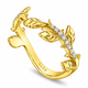 Diamond Leaf Wedding Band 0.14 Carat Nature Inspired Anniversary Ring Certified 14K White Gold Yellow Gold Rose Gold