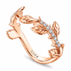 Diamond Leaf Wedding Band 0.14 Carat Nature Inspired Anniversary Ring Certified 14K White Gold Yellow Gold Rose Gold
