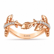 Diamond Leaf Wedding Band 0.14 Carat Nature Inspired Anniversary Ring Certified 14K White Gold Yellow Gold Rose Gold