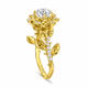 1.36 Carat Lab Grown Diamond Floral Halo Engagement Ring Rose Flower Anniversary Ring  IGI Certified 14K White Gold, Rose Gold Or Yellow Gold Unique Handmade