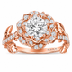 1.36 Carat Lab Grown Diamond Floral Halo Engagement Ring Rose Flower Anniversary Ring  IGI Certified 14K White Gold, Rose Gold Or Yellow Gold Unique Handmade