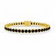 12.50 Carat Black Diamond Tennis Bracelet in 14K Yellow Gold Handmade Certified