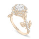 1.36 Carat Natural Diamond Floral Halo Engagement Ring Unique Rose Flower GIA Certified 14K White Gold, Rose Gold Or Yellow Gold Handmade