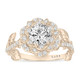 1.36 Carat Natural Diamond Floral Halo Engagement Ring Unique Rose Flower GIA Certified 14K White Gold, Rose Gold Or Yellow Gold Handmade