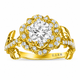 1.36 Carat Natural Diamond Floral Halo Engagement Ring Unique Rose Flower GIA Certified 14K White Gold, Rose Gold Or Yellow Gold Handmade