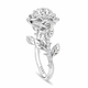 Platinum Natural Diamond Floral Halo Engagement Ring 1.36 Carat Unique Rose Flower GIA Certified Handmade