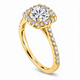 Round Lab-Grown Diamond Engagement Ring Set 1.87 ct Cushion Halo 14K Gold IGI Certified Handmade