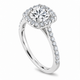 Round Lab-Grown Diamond Engagement Ring Set 1.87 ct Cushion Halo 14K Gold IGI Certified Handmade
