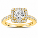 Lab Grown Diamond Halo Engagement Ring 1.39 Carat 14K White Gold, Rose Gold Or Yellow Gold IGI Certified Unique Handmade