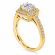 Lab Grown Diamond Halo Engagement Ring 1.39 Carat 14K White Gold, Rose Gold Or Yellow Gold IGI Certified Unique Handmade
