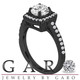 Lab Grown Diamond Halo Engagement Ring 1.39 Carat 14K Black Gold Vintage Style IGI Certified Unique Handmade