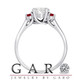 Lab Grown Diamond and Rubies Three Stones Engagement Ring 1.25 Carat IGI Certified 14K White Gold Unique Handmade