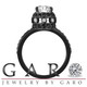 Lab Grown Diamond Halo Engagement Ring Vintage Style 14K Black Gold 1.85 Carat IGI Certified Unique Handmade