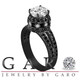 Lab Grown Diamond Halo Engagement Ring Vintage Style 14K Black Gold 1.85 Carat IGI Certified Unique Handmade