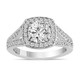 Lab Grown Diamond Halo Engagement Ring 1.57 Carat 14K White Gold IGI Certified Unique Handmade