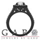 Colorless Lab Grown Diamond Halo Engagement Ring 1.57 Carat 14K Black Gold Vintage Style  IGI Certified Unique Handmade