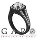 Colorless Lab Grown Diamond Halo Engagement Ring 1.57 Carat 14K Black Gold Vintage Style  IGI Certified Unique Handmade