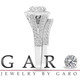 Lab Grown Diamond Halo Engagement Ring And Wedding Band Set 1.80 Carat 14K White Gold IGI Certified Unique Handmade